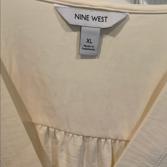 Nine West Ivory Tie-Front Blouse - Picture 2 of 6